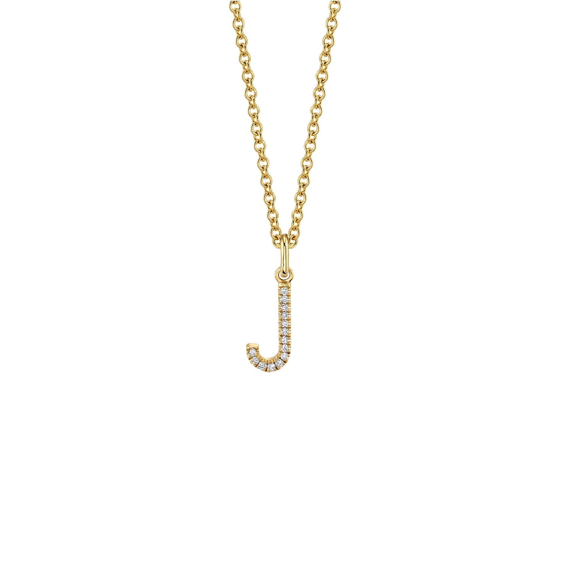 MICHAEL M Necklaces 14K Yellow Gold / J Diamond Initial Pendant P141J