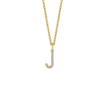 MICHAEL M Necklaces 14K Yellow Gold / J Diamond Initial Pendant P141J