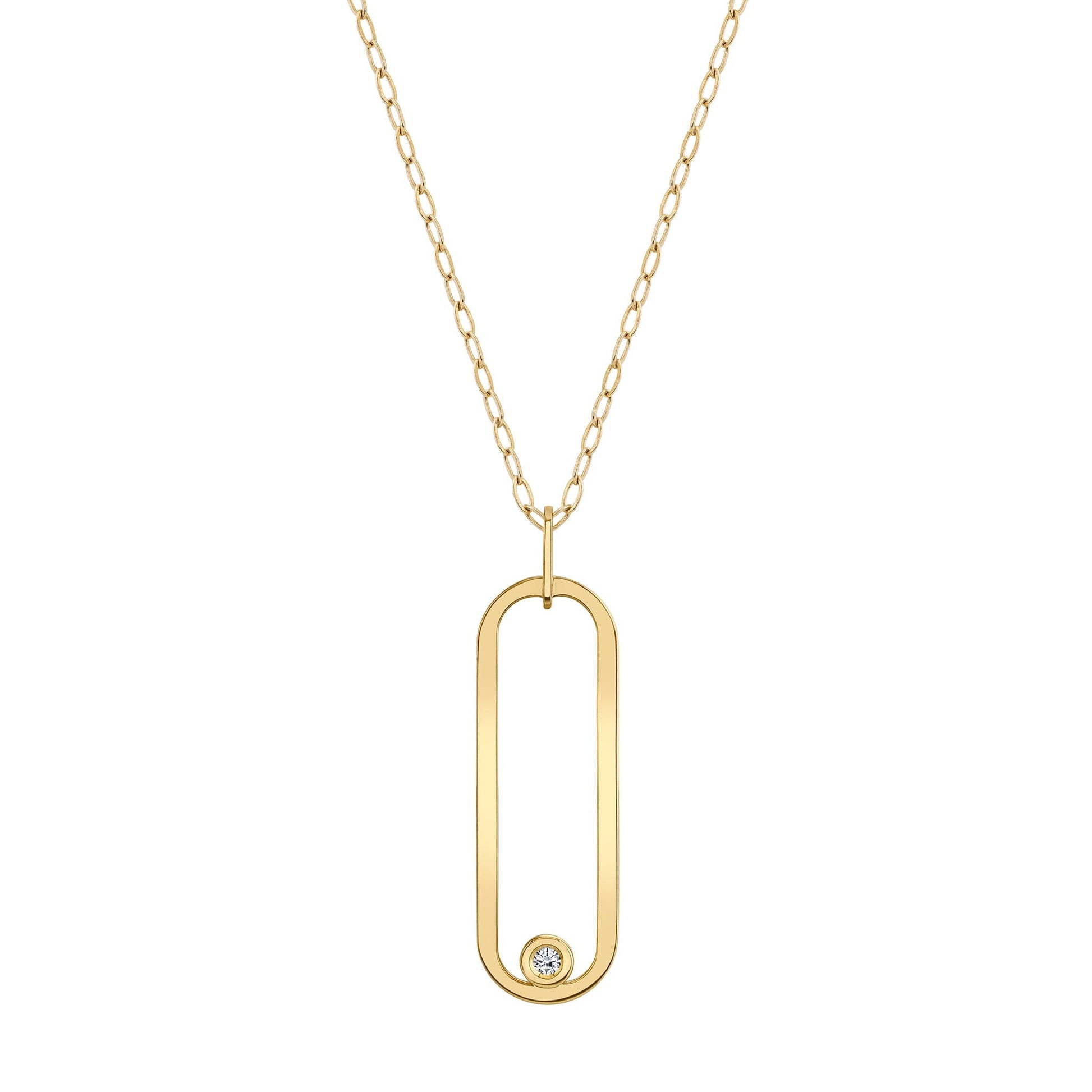 MICHAEL M Necklaces 14K Yellow Gold Longline Link Pendant P360