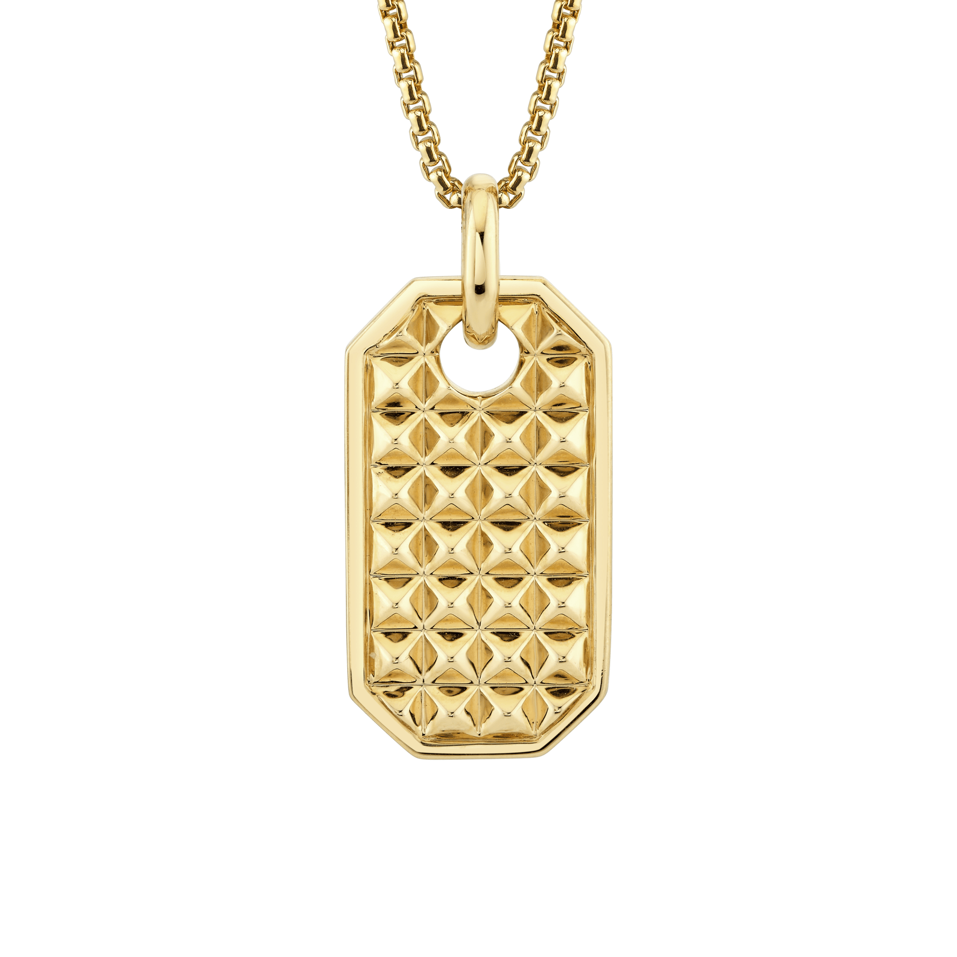 MICHAEL M Necklaces 14K Yellow Gold Men's Tetra Dog Tag