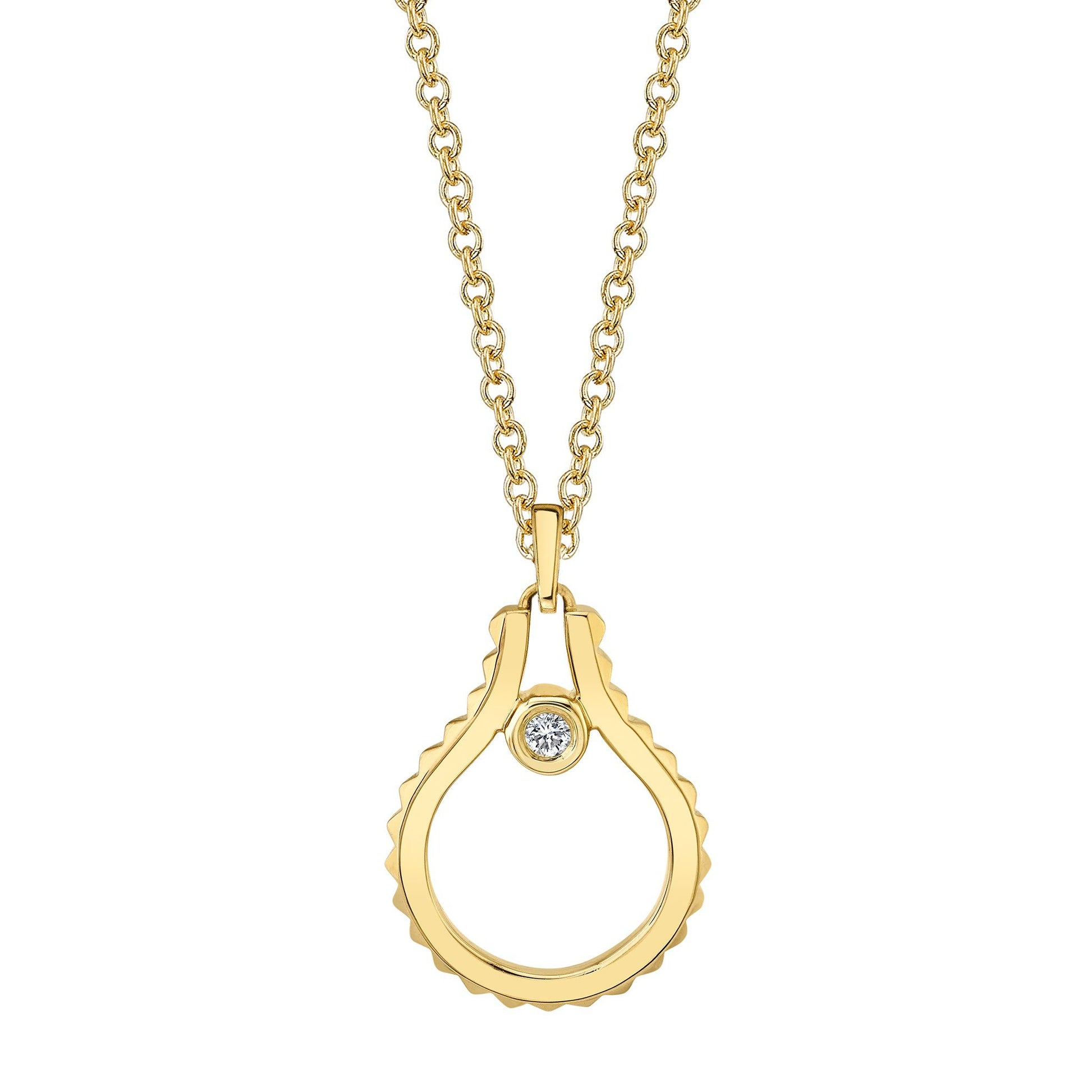 MICHAEL M Necklaces 14K Yellow Gold Mini Signature MM Tetra Pendant P379YG