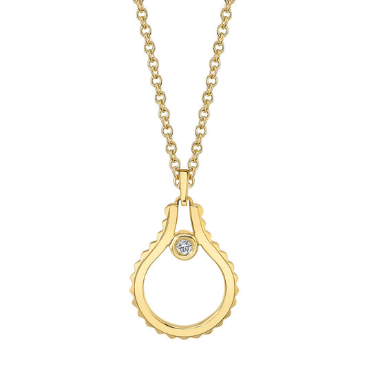 MICHAEL M Necklaces 14K Yellow Gold Mini Signature MM Tetra Pendant P379YG