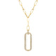 MICHAEL M Necklaces 14K Yellow Gold Pavé Longline Link Medallion Lariat CN518PV