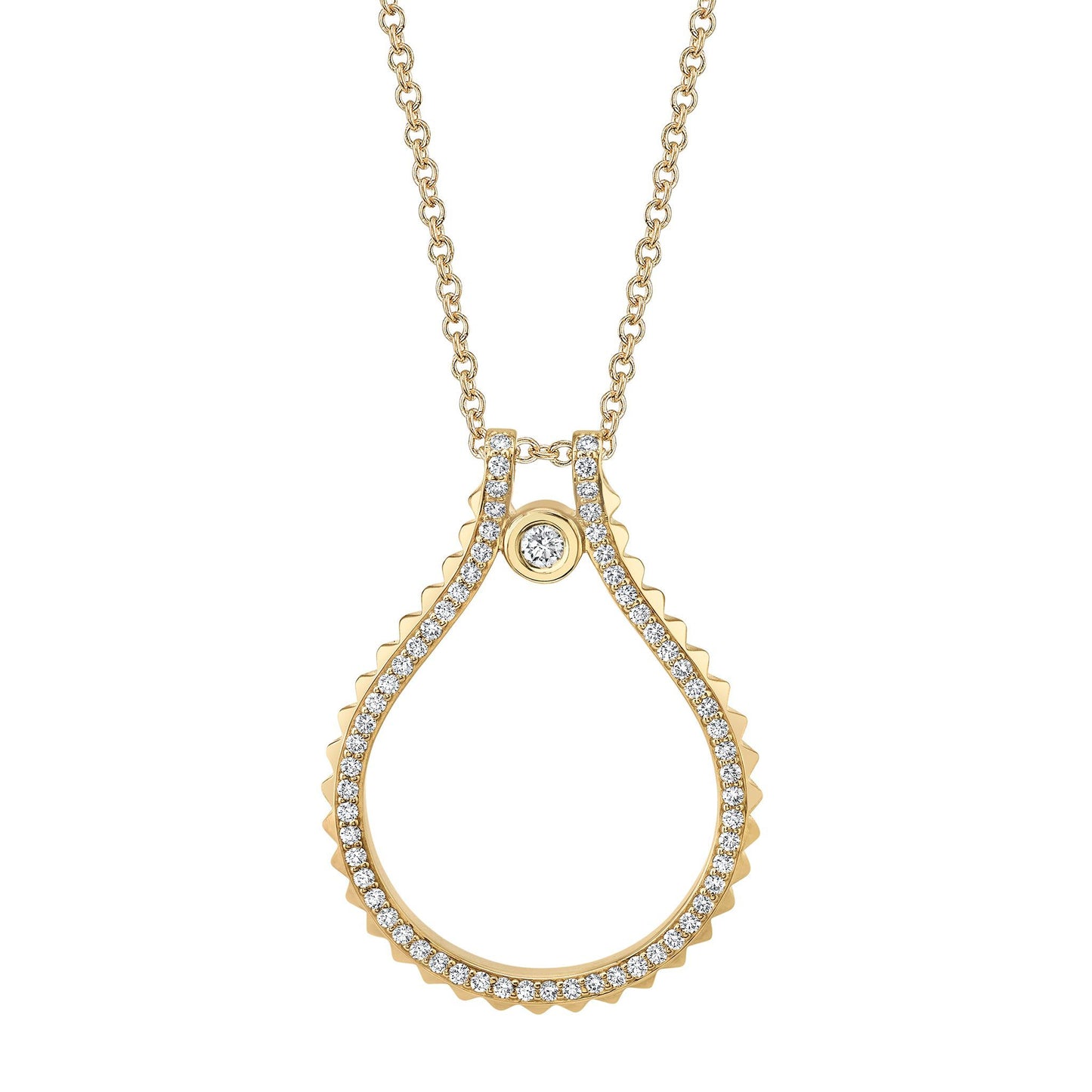 MICHAEL M Necklaces 14K Yellow Gold Pavé Signature MM Tetra Pendant P373YG