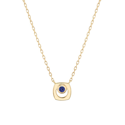 MICHAEL M Necklaces 14K Yellow Gold / Sapphire - September Signature Birthstone Necklace CN435SA