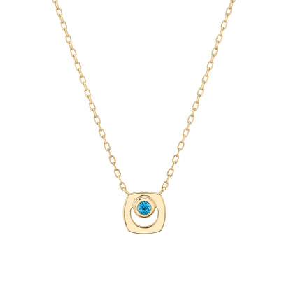 MICHAEL M Necklaces 14K Yellow Gold / Swiss Blue Topaz - December Signature Birthstone Necklace CN435BT