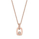 MICHAEL M Necklaces 18k Rose Gold Link Pendant with Bezel Set Diamond P400