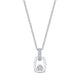 MICHAEL M Necklaces 18k White Gold Link Pendant with Bezel Set Diamond P400