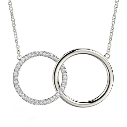 Double Diamond Circle Necklace