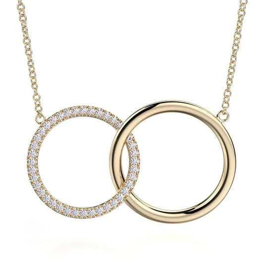 Double Diamond Circle Necklace