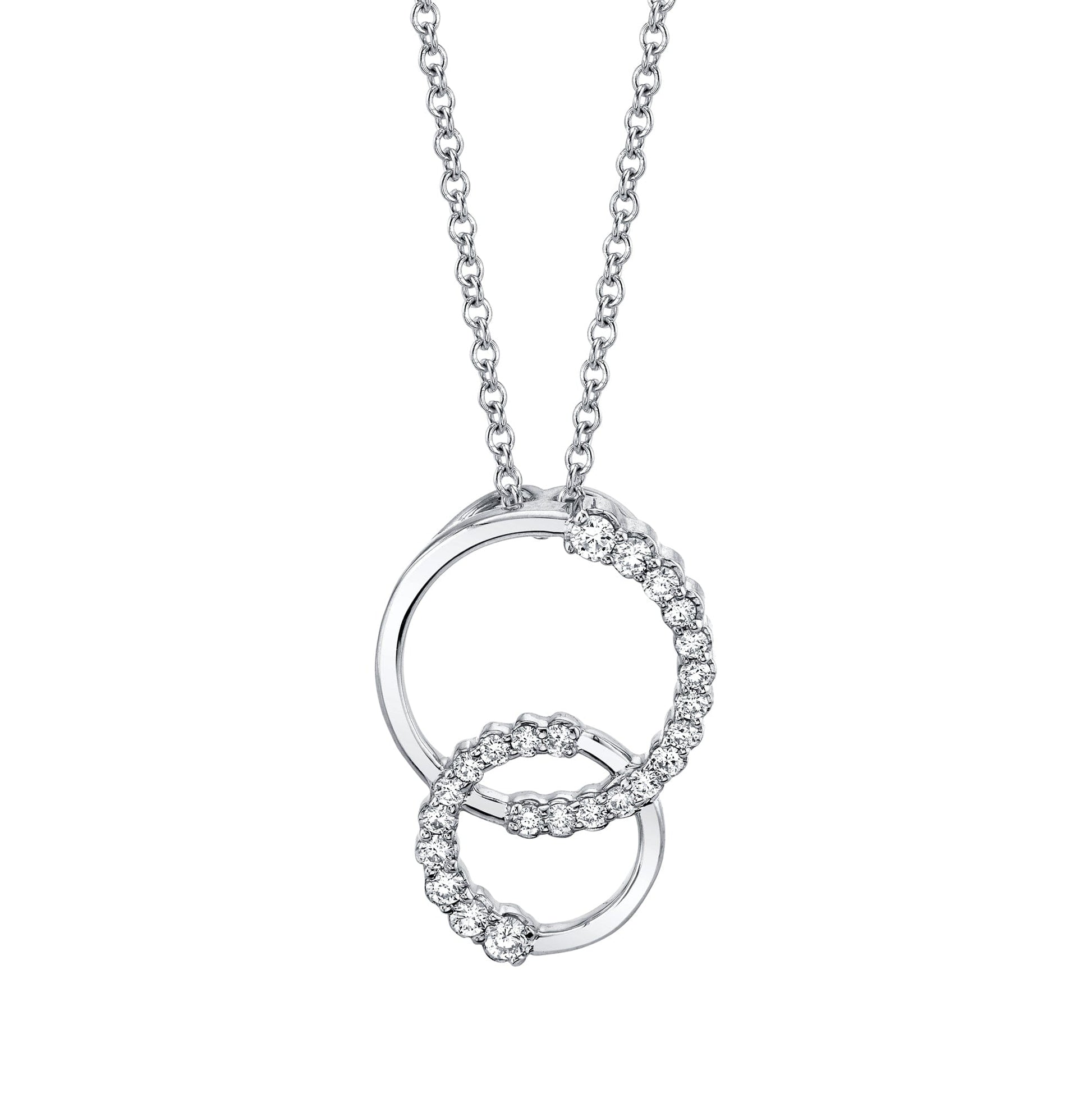 MICHAEL M Necklaces Double Diamond Circle Pendant