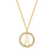 Mini Tetra Pavé Initial Medallion