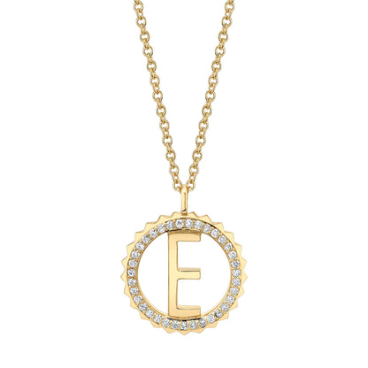 Mini Tetra Pavé Initial Medallion