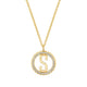 Mini Tetra Pavé Initial Medallion