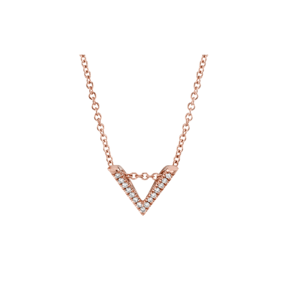 Mini V Diamond Pendant Necklace
