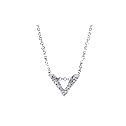 Mini V Diamond Pendant Necklace