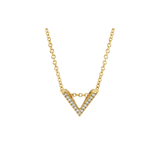 Mini V Diamond Pendant Necklace
