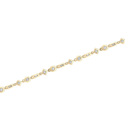 Mixed Shape Bezel Tennis Necklace