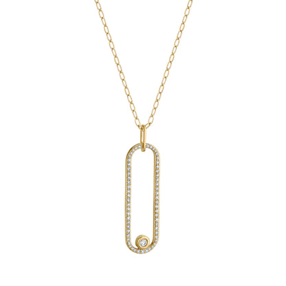 Pave Longline Link Pendant