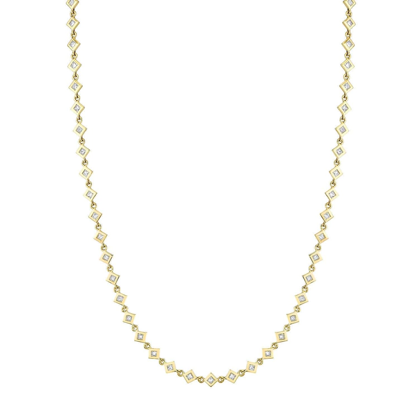 MICHAEL M Necklaces Princess Bezel Tennis Necklace
