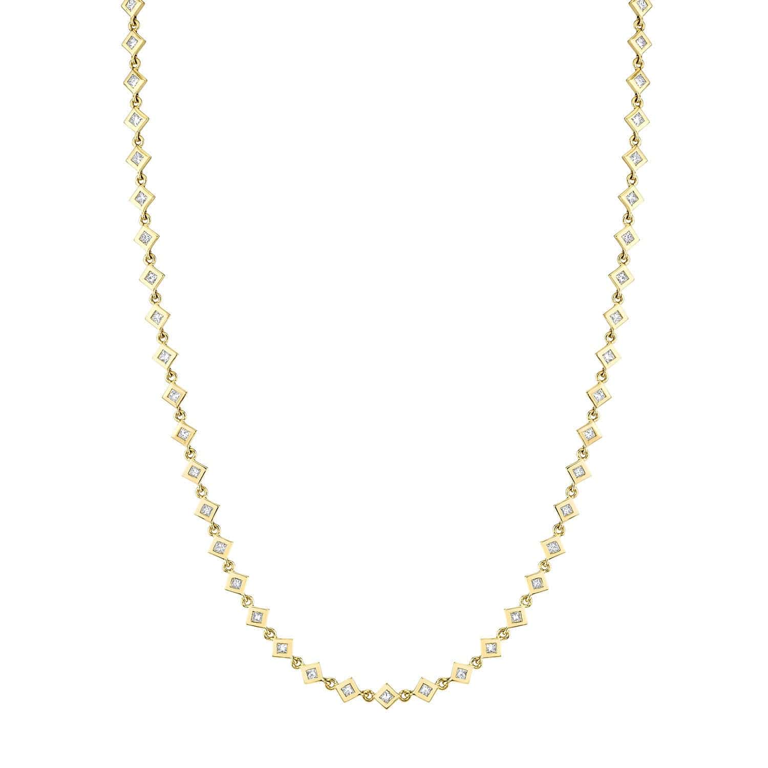 MICHAEL M Necklaces Princess Bezel Tennis Necklace