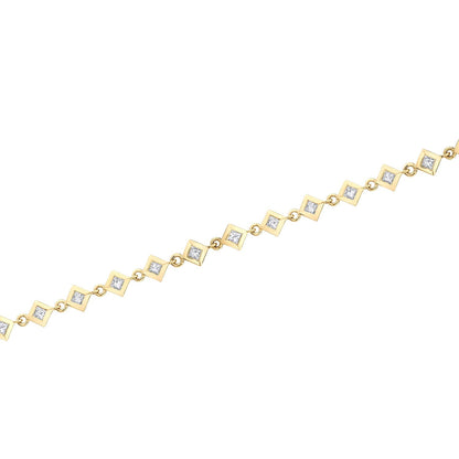 Princess Bezel Tennis Necklace
