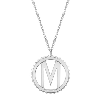 MICHAEL M Necklaces Silver / M Silver Tetra Initial Medallion S-P366