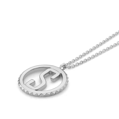 Silver Tetra Initial Medallion