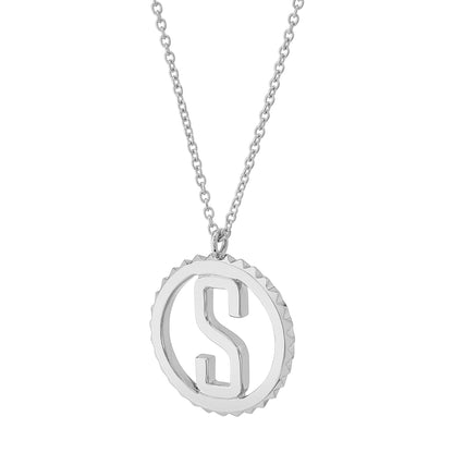 Silver Tetra Initial Medallion