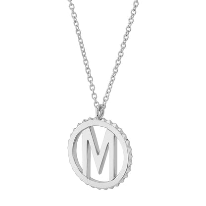 Silver Tetra Initial Medallion