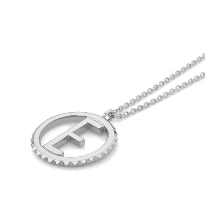 Silver Tetra Initial Medallion