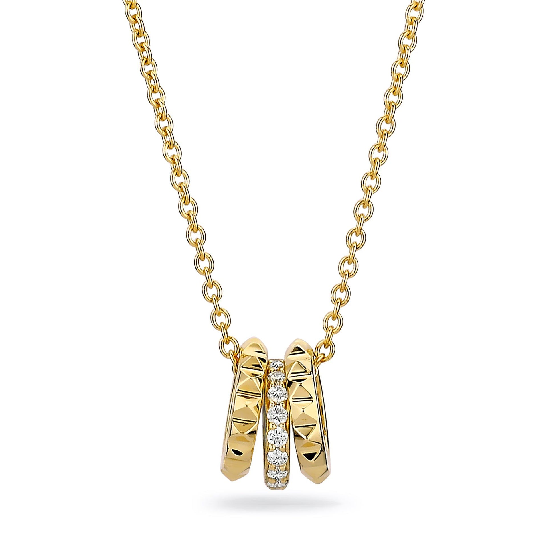 MICHAEL M Necklaces Tetra 3 Ring Necklace