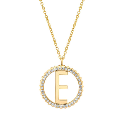 Tetra Pavé Initial Medallion