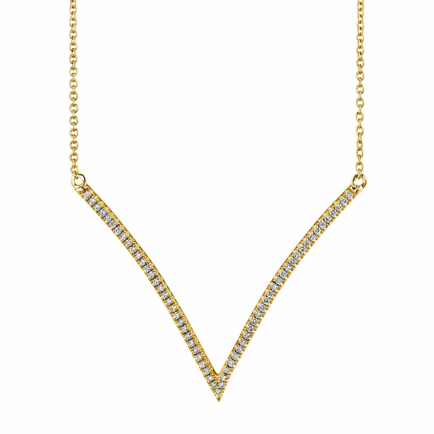 Wide V Diamond Pendant