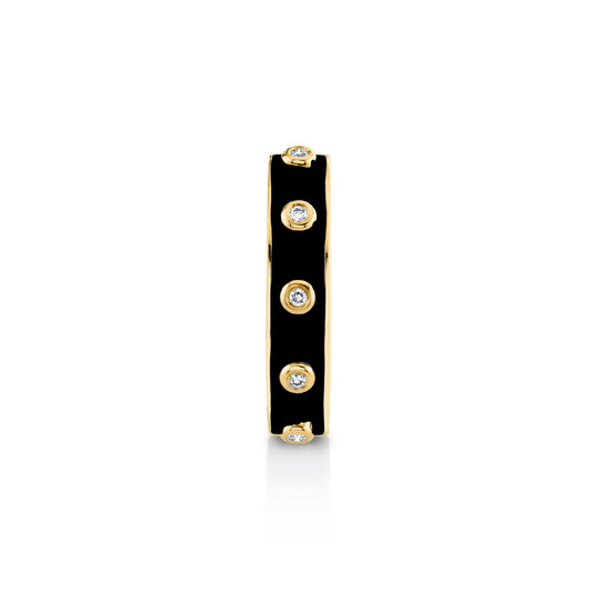 MICHAEL M Rings 14k Yellow Gold / Black Chroma Extruded Bezel Ring F483