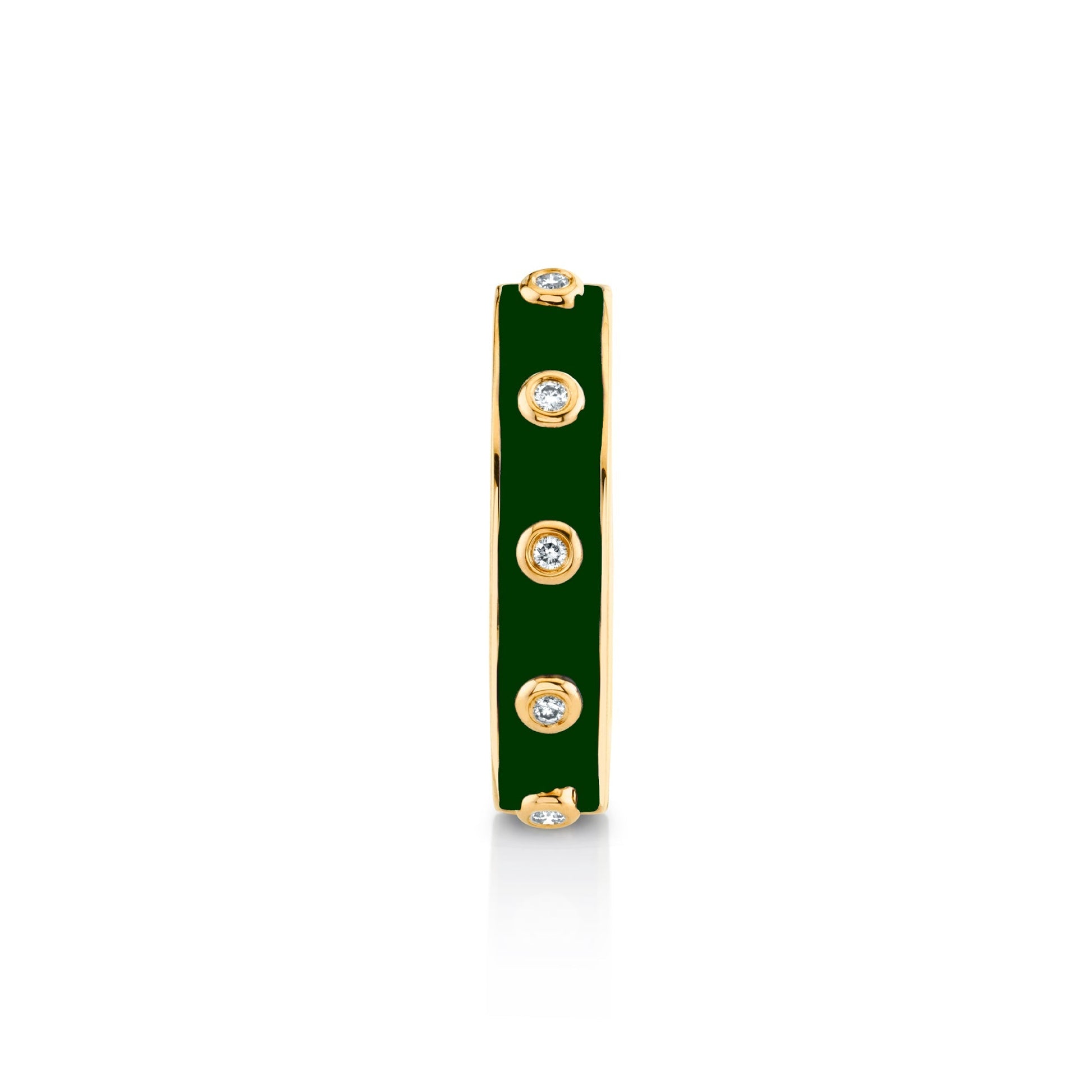 MICHAEL M Rings 14k Yellow Gold / Green Chroma Extruded Bezel Ring F483
