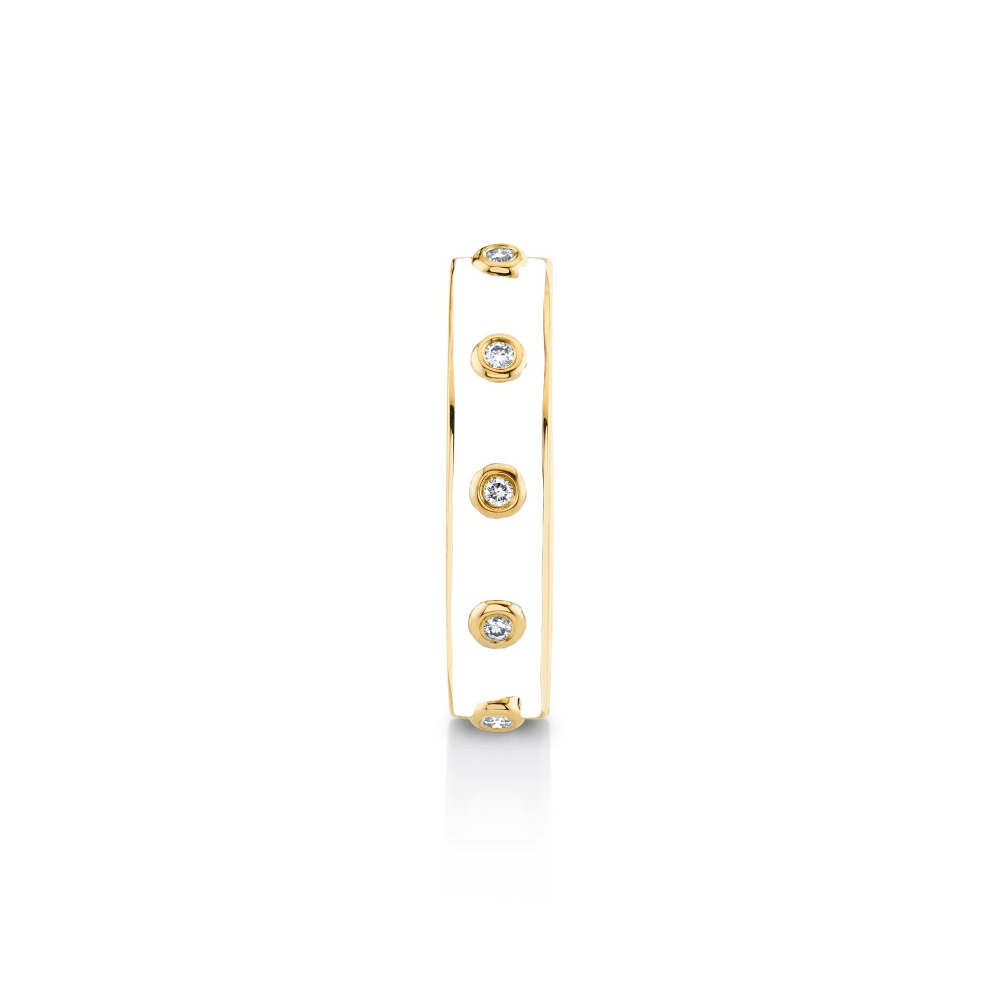 MICHAEL M Rings 14k Yellow Gold / White Chroma Extruded Bezel Ring F483