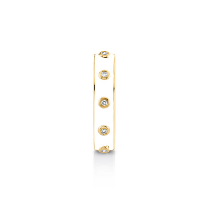 MICHAEL M Rings 14k Yellow Gold / White Chroma Extruded Bezel Ring F483