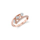 MICHAEL M Rings 18K Rose Gold / 4 Montage Pave Knife Edge Bypass Ring F410PV