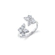 MICHAEL M Rings 18K White Gold / 4 Montage Cluster Bypass Ring F412