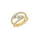 MICHAEL M Rings 18K Yellow Gold / 4 Montage Diamond Row Tension Band F414