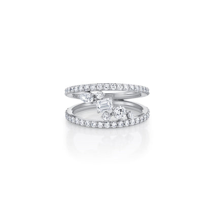 MICHAEL M Rings Montage Diamond Row Tension Band