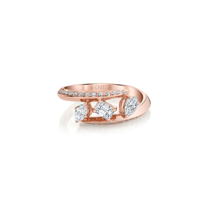 Montage Pave Knife Edge Bypass Ring