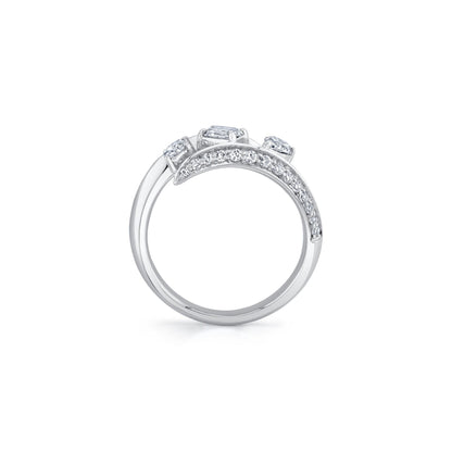 Montage Pave Knife Edge Bypass Ring