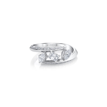 Montage Pave Knife Edge Bypass Ring