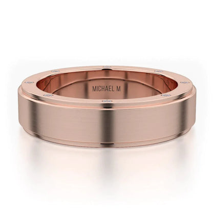 MICHAEL M Wedding Bands 14K Rose Gold/ Titanium Men's Band MB116 MB-116RG14K