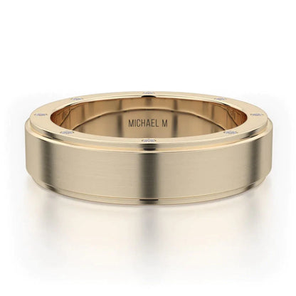 MICHAEL M Wedding Bands 14K Yellow Gold/ Titanium Men's Band MB116 MB-116YG14K