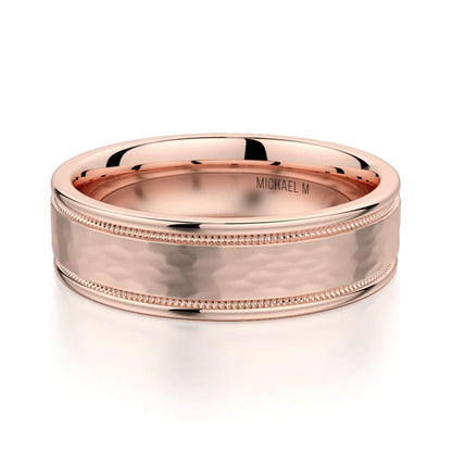 MICHAEL M Wedding Bands 18K Rose Gold Men's Band MB102 MB-102RG