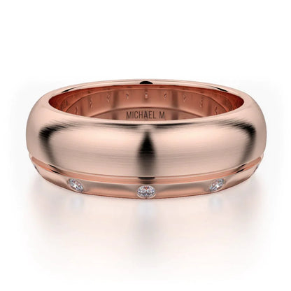 MICHAEL M Wedding Bands 18K Rose Gold Men's Band MB105 MB-105RG