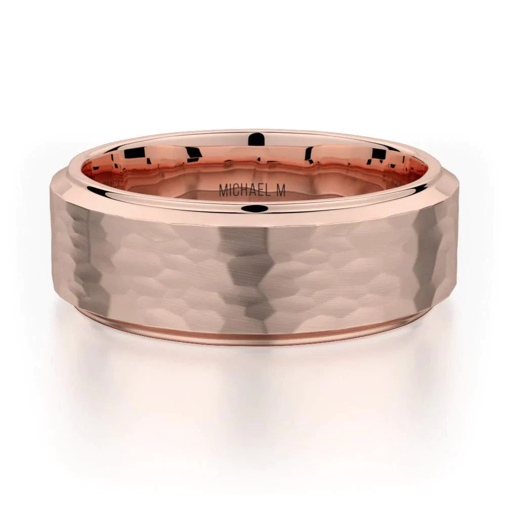 MICHAEL M Wedding Bands 18K Rose Gold Men's Band MB114 MB-114RG